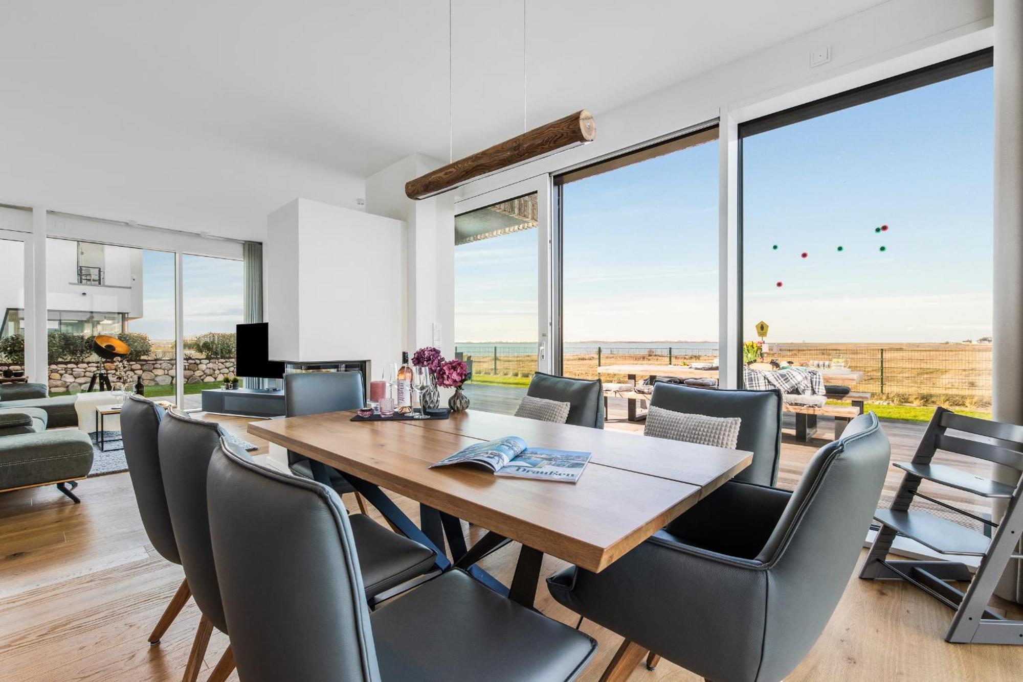 Villa King Erste Lage, Dachterrasse, Meerblick, Carport, Kamin, Sauna, Terrasse, Aussenrolllaeden オルペニッツ エクステリア 写真