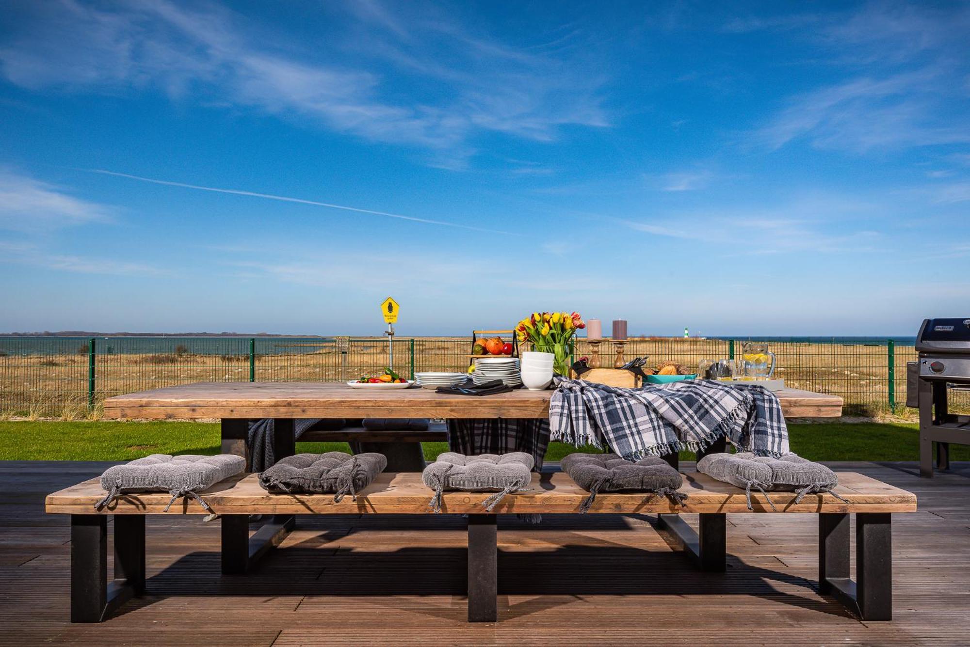 Villa King Erste Lage, Dachterrasse, Meerblick, Carport, Kamin, Sauna, Terrasse, Aussenrolllaeden オルペニッツ エクステリア 写真